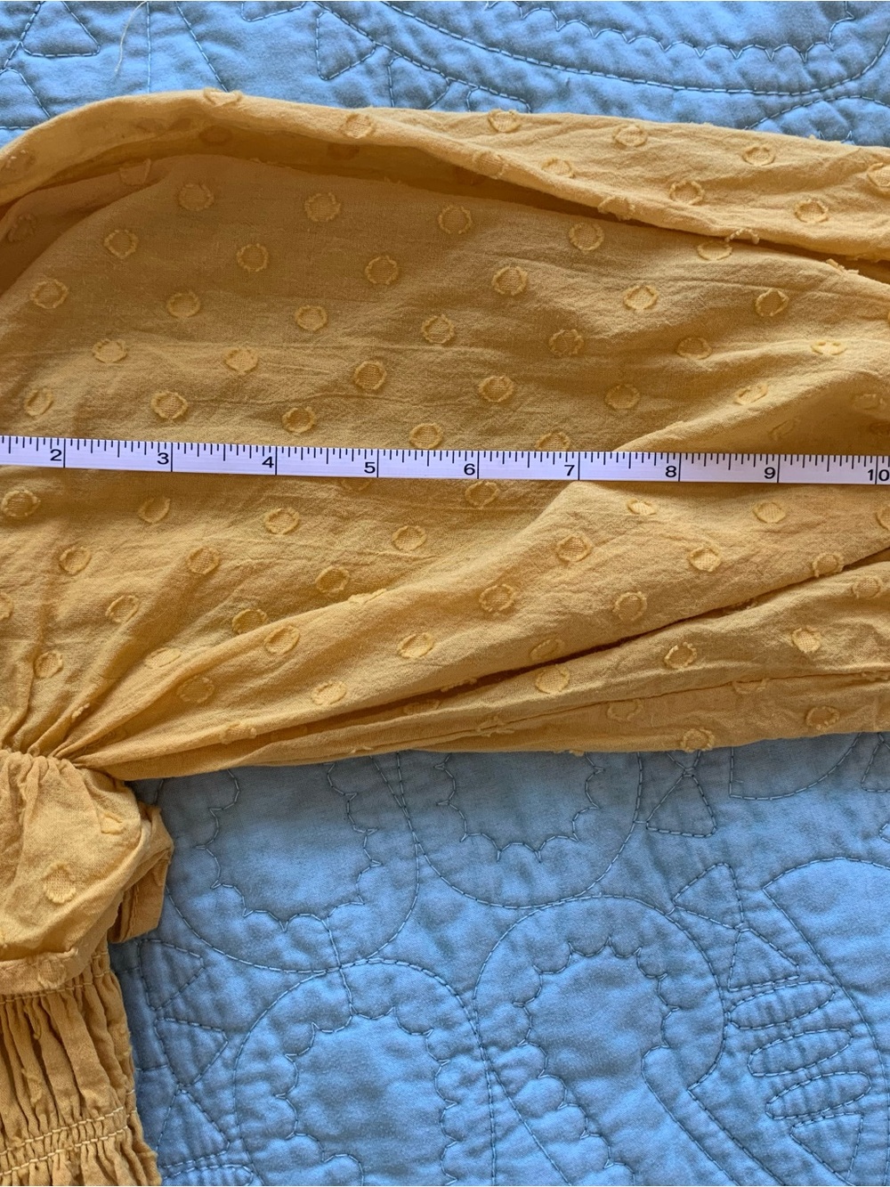 Smocked Puff-Sleeve Maxi Dress in Mustard Yellow - Picture 9 of 10
